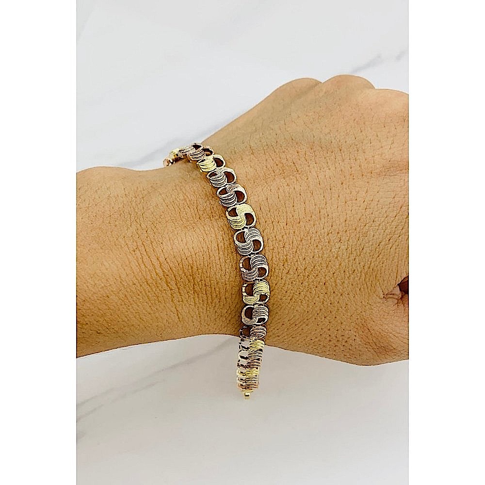Real 10k Gold Bracelet Multi-Tone